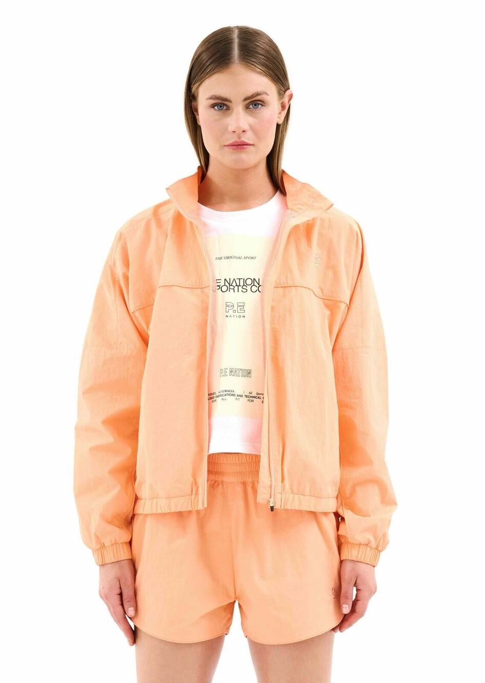 NWT PE Nation Redline Jacket Cantaloupe Orange Oversized Windbreaker XS